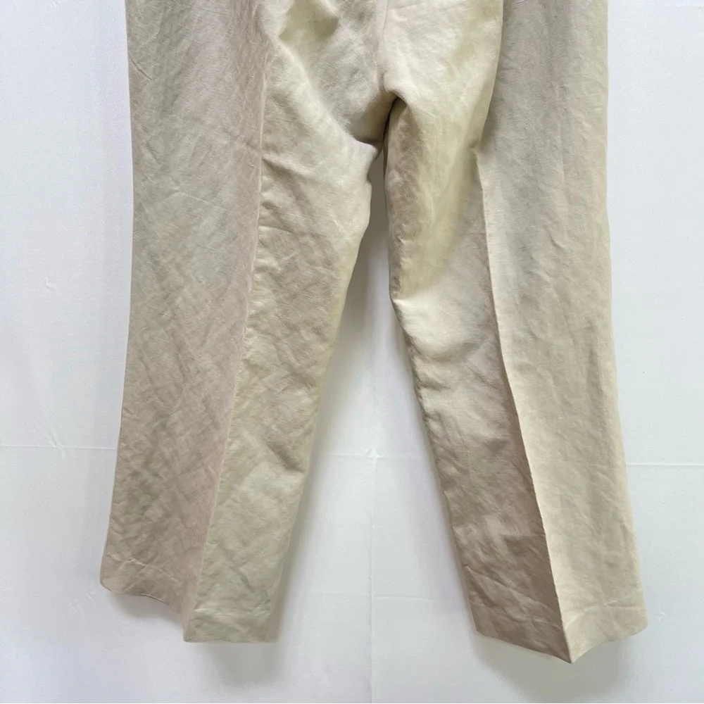 Alex Marie Linen Blend Wide Leg High Waist Tan Pant, Size 14 (XL) - Picture 6 of 9